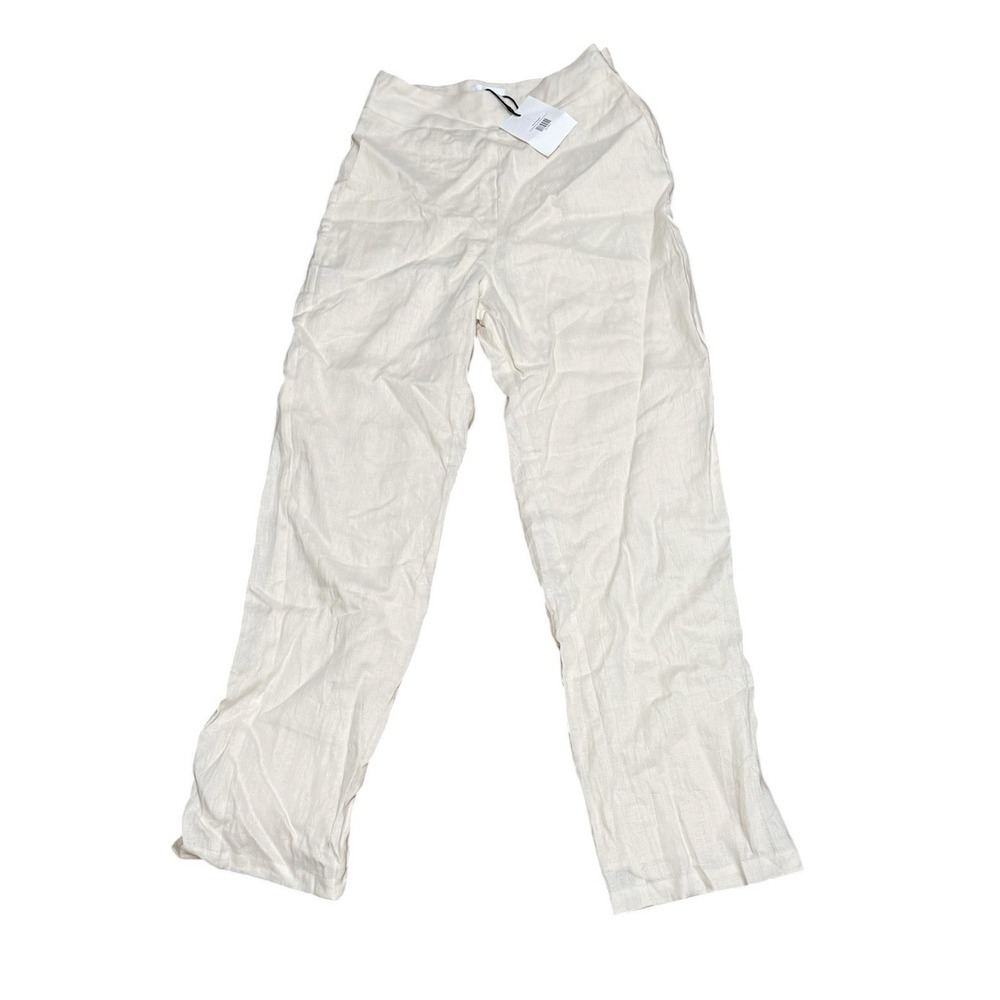 NWT second Summer Coco Trousers Cream WIDE LEG TROUSERS -linen M